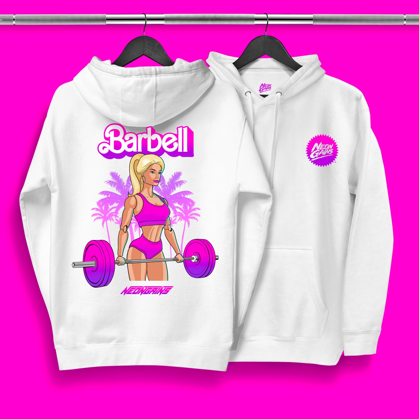 Barbell Hoodie - White