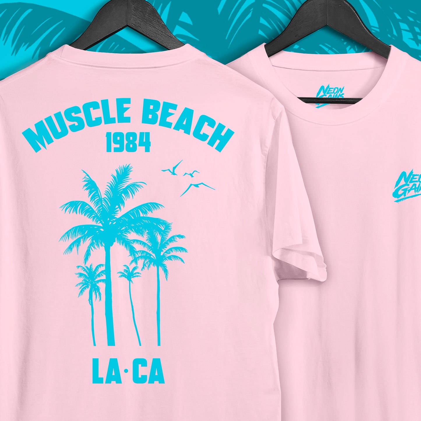 Muscle Beach '84 - Pale Pink T-Shirt