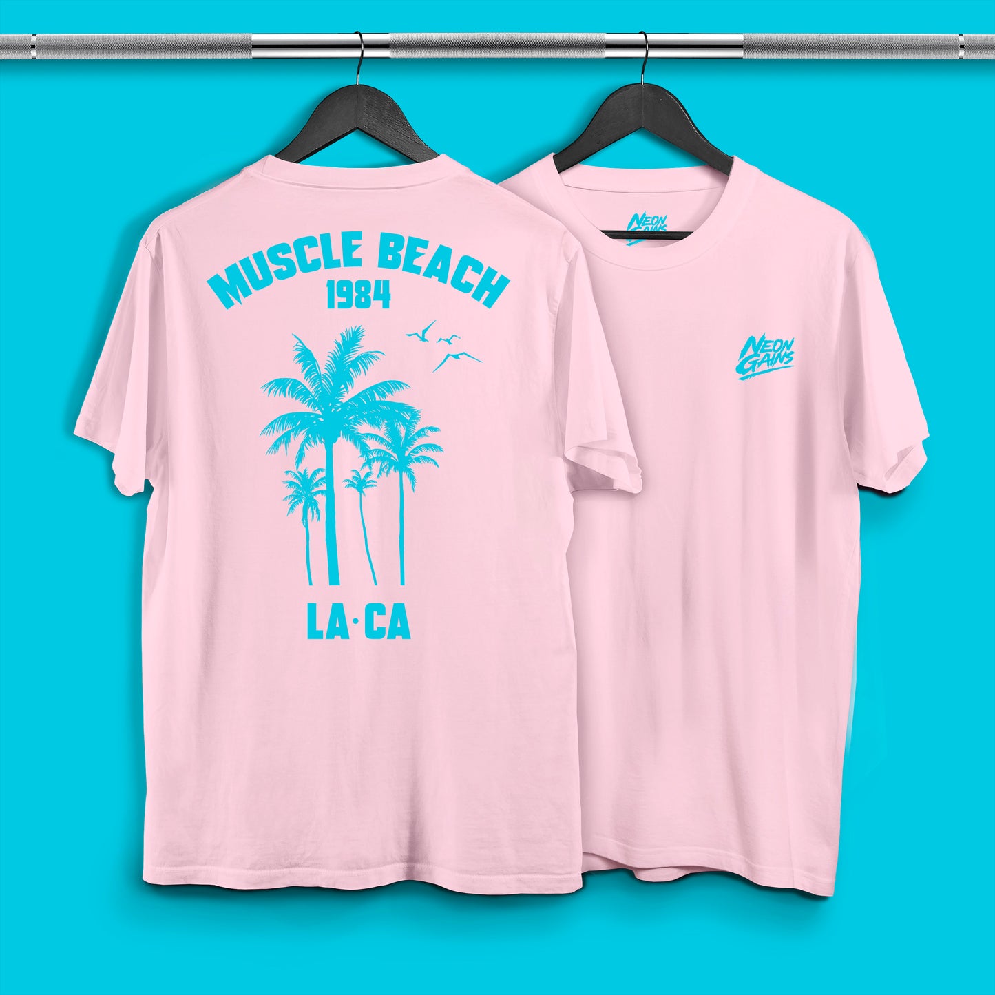 Muscle Beach '84 - Pale Pink T-Shirt