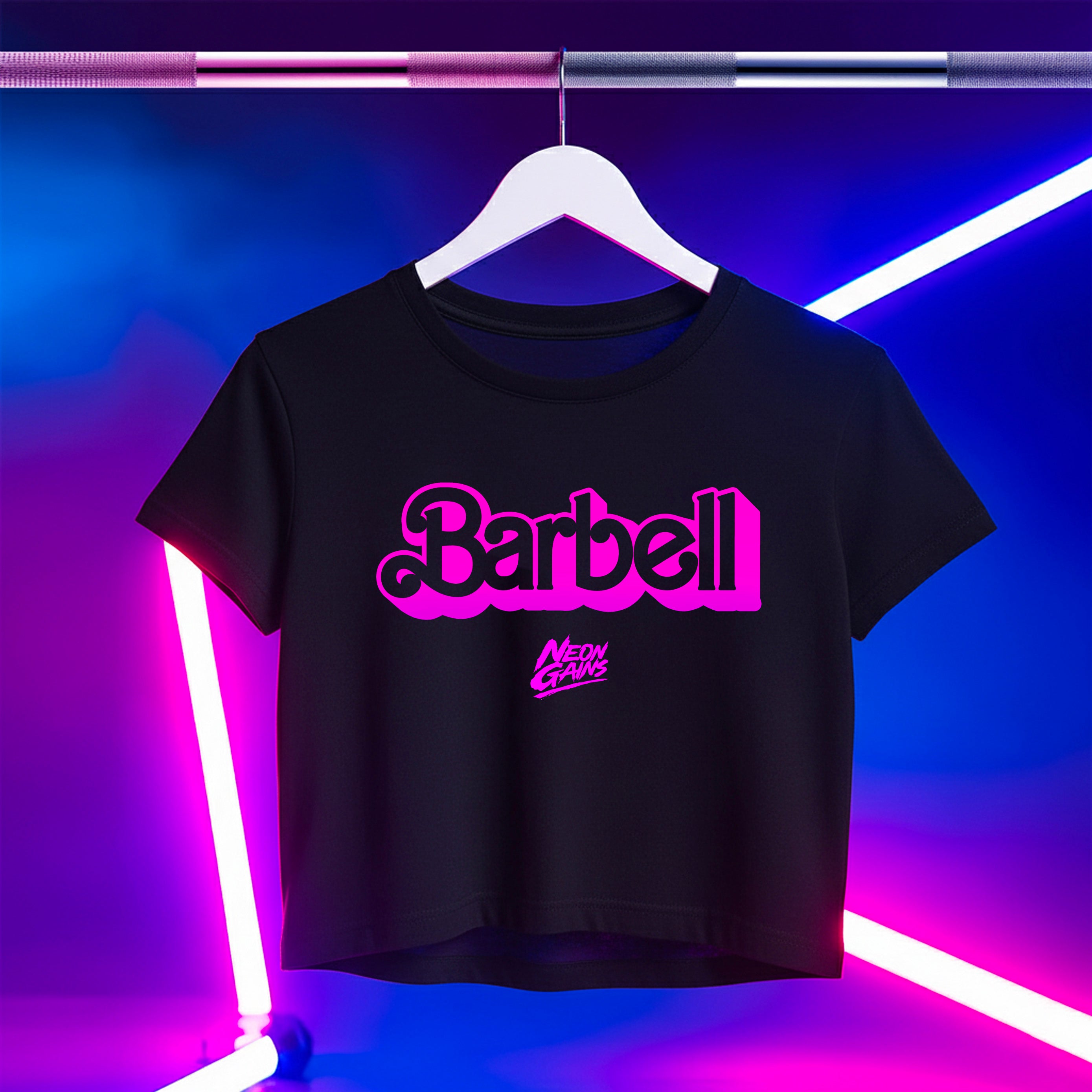 Barbell Black Crop Top – NEONGAINS®