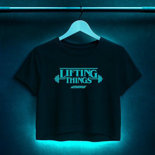 Lifting Things Black Crop Top